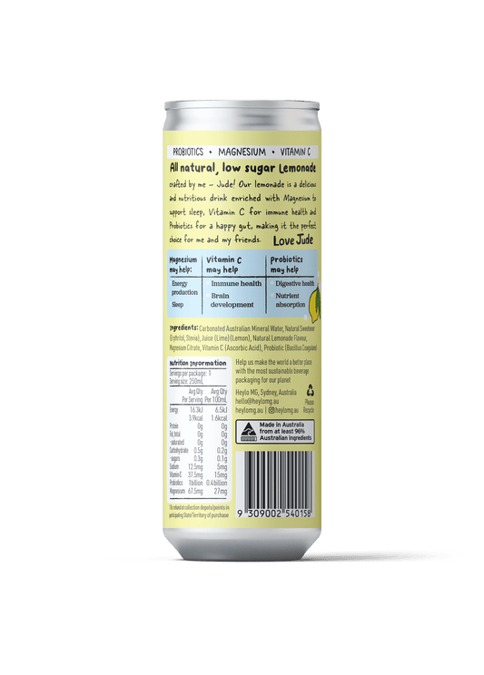 Lemonade - all natural low sugar soda - Heylo MG