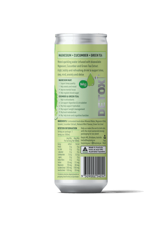 Magnesium Sparkling Water - Detox - Cucumber and Mint - Heylo MG