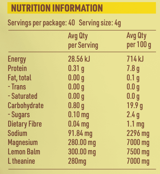 Nutritional Information