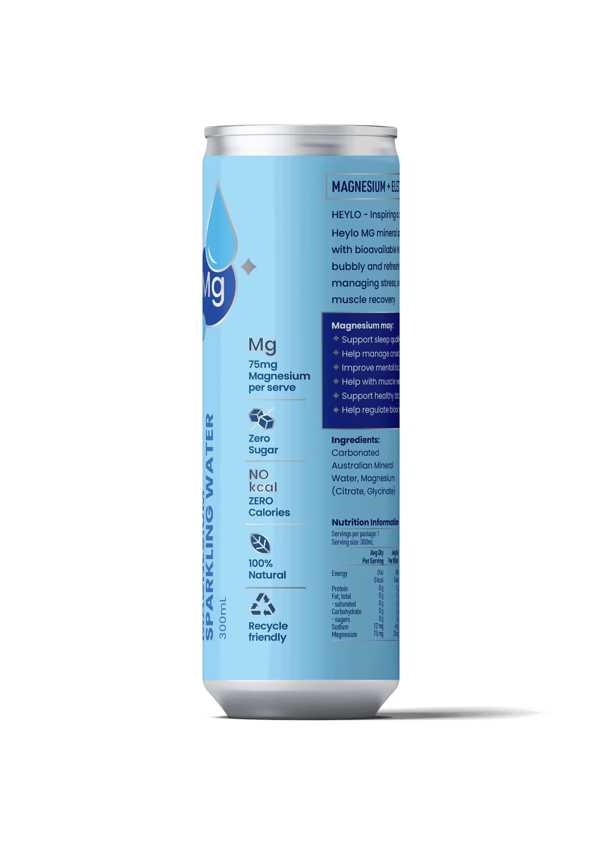 Magnesium Sparkling Water - Mind - Natural - Heylo MG