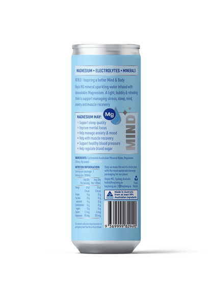 Magnesium Sparkling Water - Triple Pack of 24 - Heylo MG